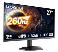 KOORUI 27 inch QHD 1440P Gaming Monitor,260hz (support 240hz), HDR400,Fast IPS,2K,1ms,Adaptive Sync, (2560X1440 Support DP X1, HDMI X2) black,G2721X