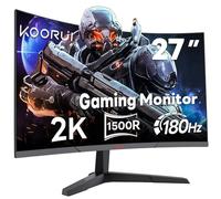 KOORUI 27 Inch 1440p Curved Gaming Monitor, 180Hz, 1ms, VA Panel, QHD, HDR10, Freesync, 1 Year Warranty