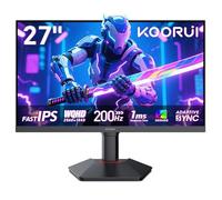 KOORUI 27 Inch QHD Gaming Monitor, 200Hz Monitor, 1ms, Fast IPS, HDR400, 95% DCI-P3 Color Gamut, Height/Pivot/Tilt Adjustability, Adaptive Sync Technology, HDMI & DP Ports, 2K Display, Black G2722P