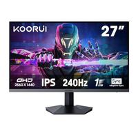 KOORUI - 27" QHD Gaming Monitor, 1440p, 240Hz Monitor, 1ms Response Time, IPS, Adaptive Sync, 90% DCI-P3, HDMI & DisplayPort, Adjustable Tilt, Compatible