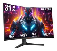 KOORUI 32 Inch Curved Gaming Monitor 170Hz WQHD 1440P VA 1500R Ultrawide, HDR10 VESA Mount & Eye Care Ultra-Thin HDMI/DP Display