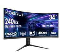 KOORUI 34 Inch Curved Gaming Monitor 240Hz, UWQHD 3440×1440, 21:9 UltraWide | Adaptive Sync, HDR400, 90% DCI-P3, PIP/PBP, HDMI 2.1 / DP 1.4, Height/Tilt/Swivel Adjustable, VESA, PC Gaming, Work & Play