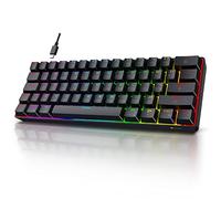 KOORUI 60% Mechanical Gaming Keyboard, 61-Key UK Layout, Red Switch
