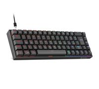 KOORUI 60% Wired Mechanical Gaming Keyboard, 68 Keys, Red Switch, Black