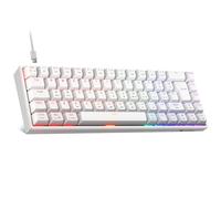 KOORUI 60% Wired Mechanical Gaming Keyboard, 69 Keys, Red Switch, White