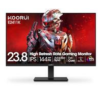 KOORUI E2411K Full HD 1920x1080P 144Hz IPS Computer Gaming Screen Ultra Thin Screen with HDMI VGA, Adaptive Sync, 99% SRGB, VESA 100x100mm, Eye Care, Tilt, Black, E2411K