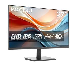 KOORUI E2711F 27 Inch FHD Monitor, Gaming 100Hz, IPS Computer Monitors, 1080P Pc Screen, Adaptive Sync, 5ms, VESA 100x100mm, Eye Care, HDMI, VGA