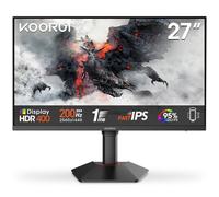 KOORUI G2722P 27 Inch Gaming Monitor,200Hz, Fast IPS, QHD 1440P, 1ms, Adaptive Sync, Lifting Adjustable, VESA Mountable, HDMI/DP, Low Blue Light, 99% SRGB