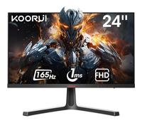 KOORUI Gaming Monitor 24E4-24 inch Full HD Computer Monitor, (1920x1080P, 165Hz, 1ms MPRT, VA panel, AdaptiveSync Technology, HDMI x2/DisplayPort) VESA Compatible, Tilt Adjustable, Black