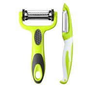 KOOSREEL 3 in 1 Julienne Peeler Fruit and Vegetable Peeler with Non-Slip Handle Ideal for Peeling Potatoes, Carrots and Various Fruits and Vegetables
