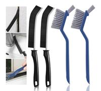 KOOSREEL 4 x Multifunctional, Tile Seal, Cleaning Brush for Home, Toilet, Bathroom, Kitchen, Polypropylene, Black, 2×24cm/3.2×28cm