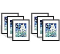 KOOSREEL A4 Picture Frame with Mount, Black Famlily Photo Frame with High-Definition Perspex Front, Wall Mount & Tabletop Display, Portrait & Landscape Orientation, 21x29.7cm (Pack of 2)