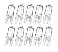 KOOSREEL G9 Halogen Light Bulbs, 25W 230V 10 Packs Clear Capsule 2 Pin Lamp Bulb Halogen Pin Base Warm White Dimmable