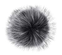 KOOSUFA Faux Fur Bobble Pompom Fur Bobble for Hats Beanies Car Key Ring Bag Decoration (Silver Fox, 12 cm)