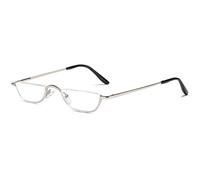 KOOSUFA Half Moon Reading Glasses Metal Spring Hinge Women Men | Half Lens, Half Frame Readers, Silicone Nose Pads, Lightweight Eyeglasses, 1.0 1.25 1.5 1.75 2.0 2.25 2.5 2.75 3.0 3.5 4.0