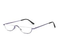 KOOSUFA Half Moon Reading Glasses Metal Spring Hinge Women Men | Half Lens, Half Frame Readers, Silicone Nose Pads, Lightweight Eyeglasses, 1.0 1.25 1.5 1.75 2.0 2.25 2.5 2.75 3.0 3.5 4.0