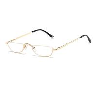 KOOSUFA Half Moon Reading Glasses Metal Spring Hinge Women Men | Half Lens, Half Frame Readers, Silicone Nose Pads, Lightweight Eyeglasses, 1.0 1.25 1.5 1.75 2.0 2.25 2.5 2.75 3.0 3.5 4.0