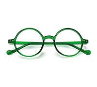 KOOSUFA Round Blue Light Blocking Reading Glasses for Women Men Retro TR90 Lightweight Computer Readers Eyewear Nerd Eyeglasses Transparent Green 2.5
