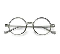 KOOSUFA Round Blue Light Blocking Reading Glasses for Women Men Retro TR90 Lightweight Computer Readers Eyewear Nerd Eyeglasses Transparent Grey 1.0