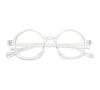 KOOSUFA Round Blue Light Blocking Reading Glasses for Women Men Retro TR90 Lightweight Computer Readers Eyewear Nerd Eyeglasses Clear 1.0