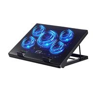 Kootek 12"-17" Laptop Cooling Pad Cooler Chill Mat with 5 Quiet Fans LED Lights and 2 USB 2.0 Ports Adjustable Stand Height and Angle