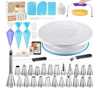 Kootek 96PCs Cake Decorating Kits, Baking Supplies Tools with Cake Stand Turntable, Piping Bags and Tips, Cake Leveler, Frosting Icing Spatulas & More Accessories for Cake Cupcake Decorations