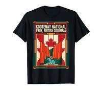 Kootenay National Park Canada Flag Canyon Vintage Art T-Shirt