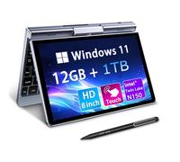 KOOTIGERS Mini Laptop 8" 2-in-1, Laptop Computer Win 11, Intel N150(up to 3.6GHz), 12GB RAM 1TB SSD, Touchscreen HD, Backlit Keyboard, Wi-Fi 6, USB-C, Lightweight Portable PC for Work/Kids/School