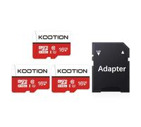 KOOTION 3-Pack 16GB Micro SD Card Class 10 Micro-SDXC Memory Card UHS-I, High Speed Flash TF Card for Security Camera/Smartphone/Drone/Dash Cam/Tablet/PC, C10, U1, 16GB 3Pack