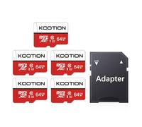 KOOTION 5-Pack 64GB Micro SD Card Class 10 Micro-SDXC Memory Card UHS-I, High Speed Flash TF Card for Security Camera/Smartphone/Drone/Dash Cam/Tablet/PC, C10, U1, 64GB 5pack