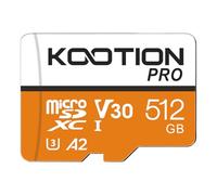KOOTION 512GB Micro SD Card MicroSDXC UHS-I High Speed Up to 170 MB/s, Memory Card with Adapter,C10,U3,A2,V30,K4 UHD Video for Drone/Smartphone/Camera/Dash Cam/PC/Tablet