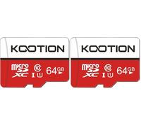 KOOTION 64GB Micro SD Card, UHD Video for GoPro, Action Camera, Drone, Smartphone, R/W up to 80/20MB/s MicroSDXC Memory Card UHS-I U1 Class 10 (Pack of 2)