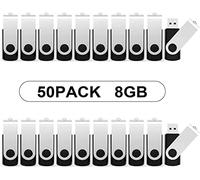 Kootion 8GB USB Stick 50Pack, KOOTION Bulk USB Flash Drive Swivel 8GB Memory Stick Pen Drive Thumb Drive Jump Drive Computer Data Storage (50Pack Black)
