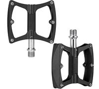 KOOTU Mountain Bike Pedals, Aluminium Alloy Pedal, Mountain Bike Flat Platform Pedal Bicycle Wheelbarrow Universal 9/16 Inch for MTB BMX (Black)