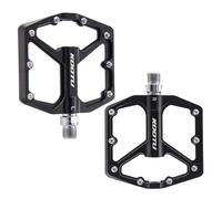KOOTU Mountain Bike Pedals MTB Pedals Bicycle Flat Pedals Aluminum 9/16" Sealed Bearing Lightweight Platform for Road Mountain BMX MTB Bike (Black, L)