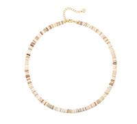 KOOUNUATA CANEVINKAPuka Shell Beaded Gemstone Choker Necklace Boho Dainty Stacked Necklace Handmade Jewelry for Women