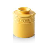 KOOV Ceramic Butter Crock, Butter Keeper for Counter, French Butter Dish Big Capacity (Yellow)