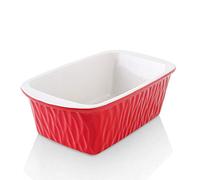 KOOV Ceramic Loaf Pan, Bread Baking Pan, 9 x 5 inch Baking Dish, Rectangular Bakeware for Cooking, Home Kitchen, Texture Series(Red)