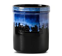 KOOV Cooking Utensil Holder, Large Ceramic Utensil Crock, Deep and Stable, Utensil Caddy for Countertop, Reactive Glaze (Nebula Blue)