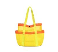 KoovDem Breathable Mesh Beach Storage Bag Foldable Large Capacity Mesh Toiletry Bag Portable Quick Dry Swimming Handbag Outdoor(Yellow)