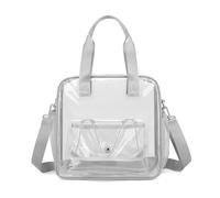 KoovDem PVC Transparent Beach Bag - Large Capacity Waterproof Swimming Tote with Multi-Carry Design, Clear Fitness Yoga Crossbody Handbag for Summer(Gray)