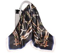 KOOYOL Silk Like Headscarf Vabovin Fashion Pattern Large Square Satin Scarf for hair wrapping