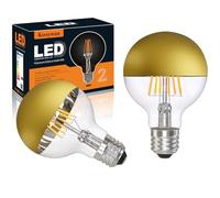 KOOYWAN E27 Copper Gold Crown Light Bulb-Dimmable 6W G80 Decorative Classic LED Edison Bulb Mirror Tipped Reflected Light 2700K Warm White