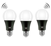 KOOYWAN E27 LED Radar Motion Sensor Light Bulbs,Dusk to Dawn Light Bulbs 9W 2700K Warm White,Auto On/Off for Indoor Outdoor Basements, Porch,Courtyards,Garage Pack of 3