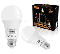 KOOYWAN E27 LED Radar Motion Sensor Light Bulbs,Dusk to Dawn Light Bulbs 9W 2700K Warm White,Auto On/Off for Indoor Outdoor Basements, Porch,Courtyards,Garage Pack of 2