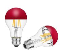 KOOYWAN E27 Red Crown Light Bulb-Dimmable 6W A60 Decorative Classic LED Edison Red Mirror Tipped Reflected Light 2700K Warm White
