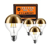 KOOYWAN E27 Screw Bulb-Gold Crown Bulb Dimmable Decorative LED Filament Vintage Bulb 2700K Warm White 6W G80 Pack of 4