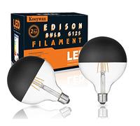 KOOYWAN G125 Black Crown Bulbs 2700k Warm White E27 6W -Pack of 2