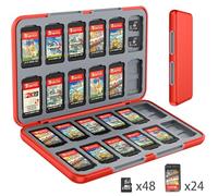 KOPBTBOY Spiele Aufbewahrung für Switch,Game Card Aufbewahrungsbox für Nintendo Switch mit 24 Game Card Slots und 24 Micro SD Karten, Weiches Silikon Futter, Magnetverschluss,Nintendo Switch Zubehör