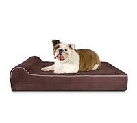 KOPEKS 5.5 Inch Thick High Grade Orthopedic Memory Foam Dog Bed With Pillow and Easy to Wash Removable Cover with Anti-Slip Bottom. Free Waterproof Liner Included - for Large Breed Dogs
